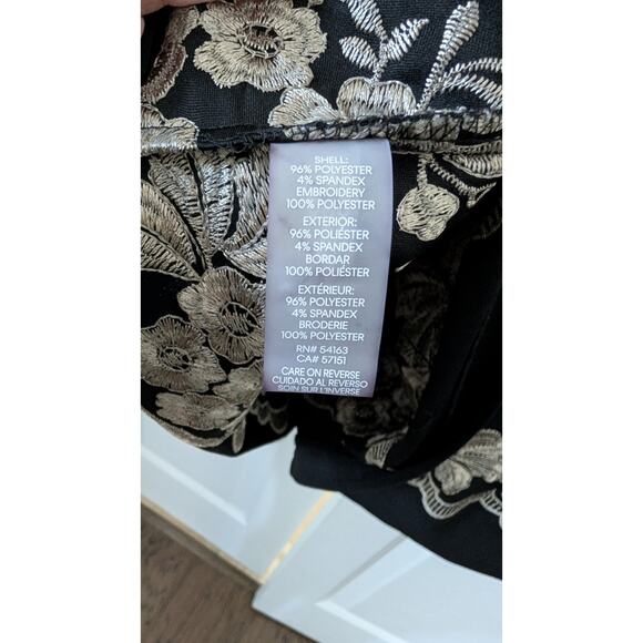 Calvin Klein Black with Gold Embroidery A Line Dress NEW! - Picture 7 of 10